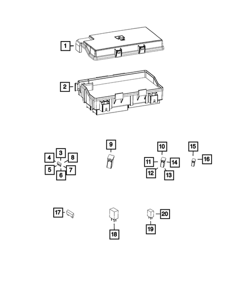 Power Distribution Center, Fuse Block, Junction Block, Relays and Fuses for 2014 Ram 3500 #0