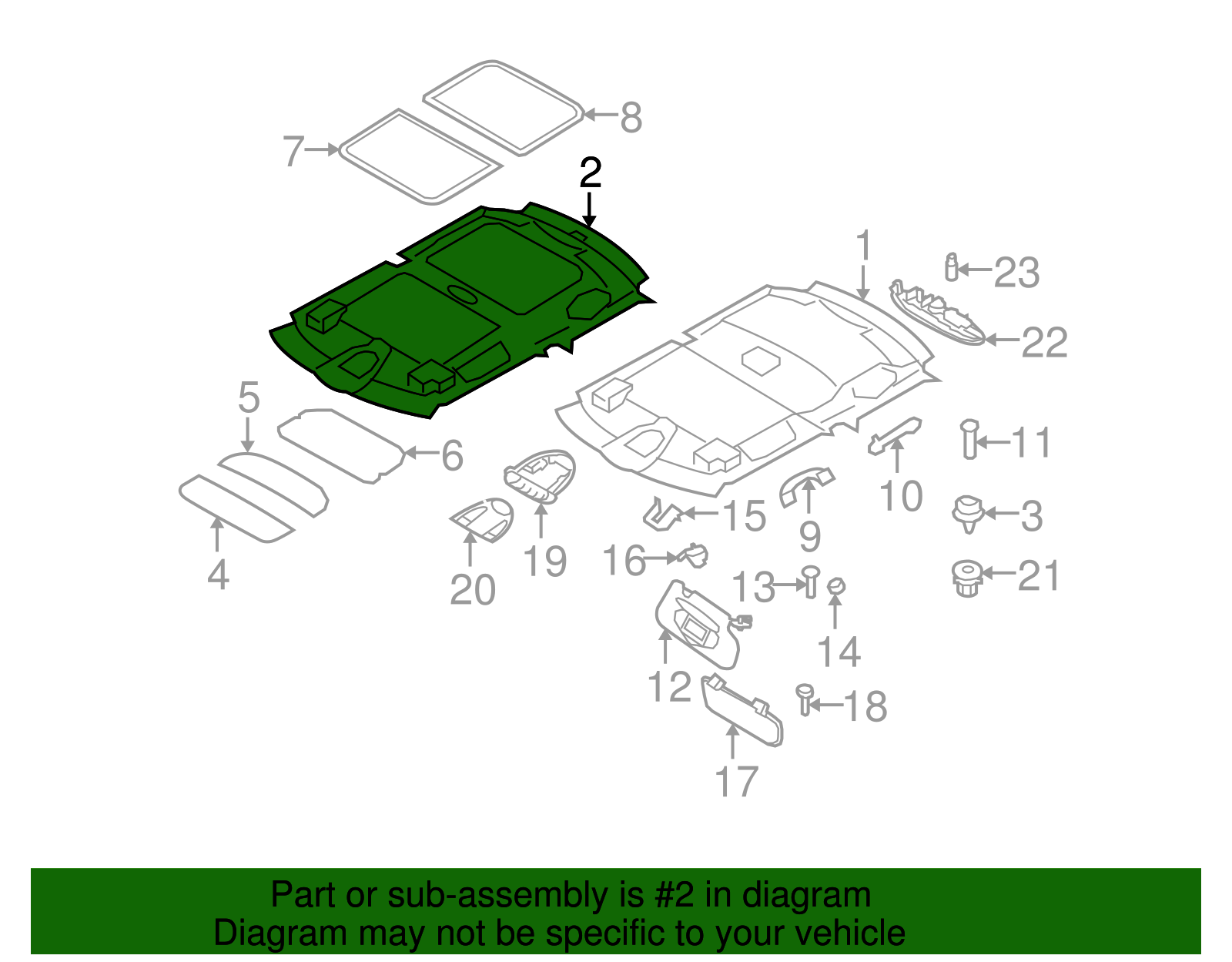 2007-2013 Mini Cooper Headliner 51-44-2-752-269 | Mini Parts
