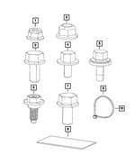 6101820 - Electrical: Hex Flange Lock Nut for Chrysler: 200, Pacifica, Town &amp; Country, Voyager | Dodge: Avenger, Caravan, Grand Caravan, Journey | Fiat: 500 | Jeep: Cherokee, Grand Cherokee | Ram: 1500 Image