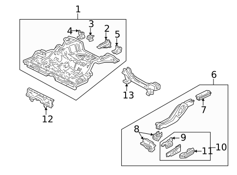 Rear Floor & Rails for 1996 Honda Civic #0