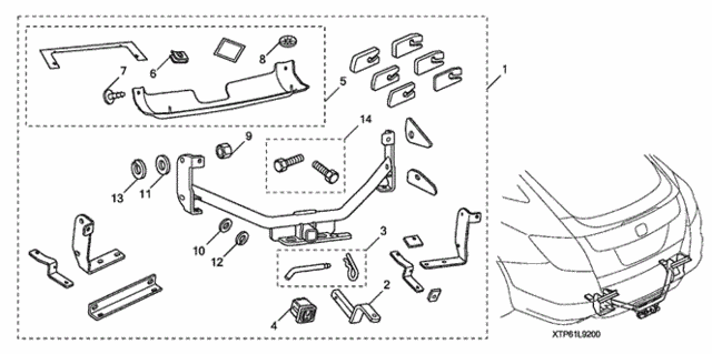 Trailer Hitch (1) for 2012 Honda Crosstour #0