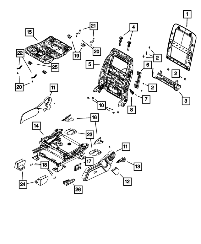 68021481AA - Interior Trim: Seat Back Panel for Mopar Image