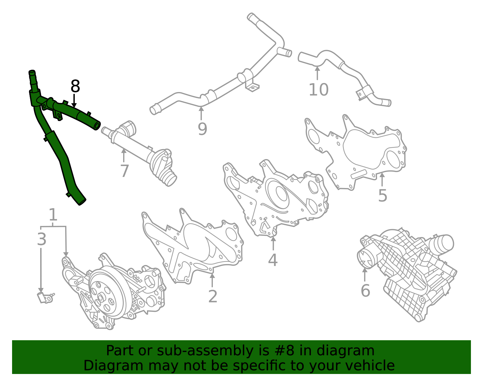 25415-R0100 - Lower Hose 2022-2024 Kia Carnival | Kia.Parts Store