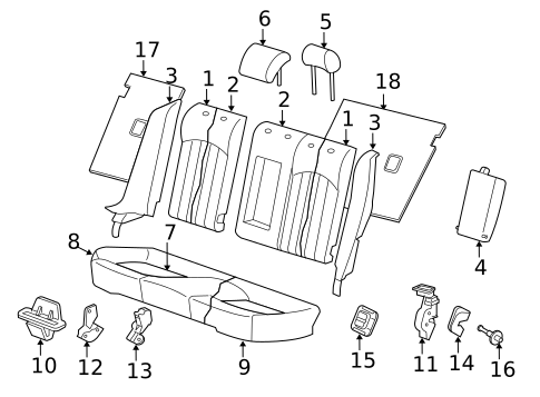 Rear Seat Components for 2005 Jaguar X-Type #1
