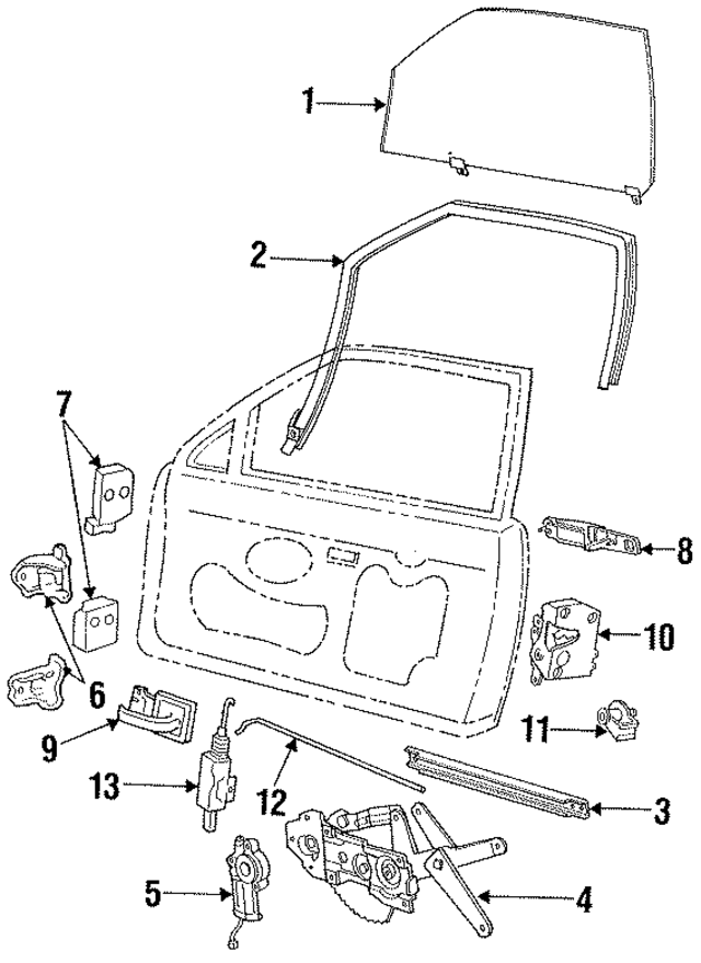 F4OY5421411A - : Door Glass for Ford Image