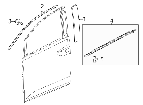 Exterior Trim - Front Door for 2014 Honda Odyssey #0