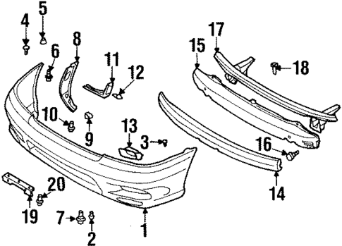 Bumper & Components - Front for 1998 Subaru Legacy #2