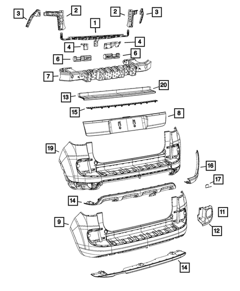 Rear Bumper and Fascia for 2014 Fiat 500L #0