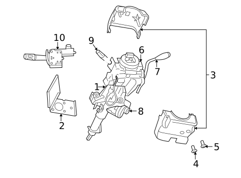Steering Column Assembly for 2009 Dodge Durango #1