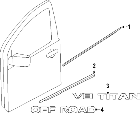 Exterior Trim - Front Door for 2011 Nissan TITAN #0