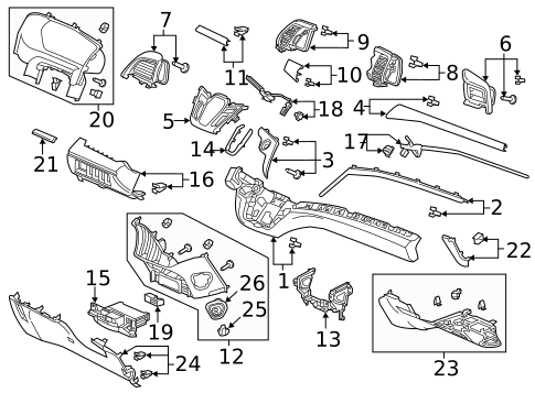 Instrument Panel Components for 2018 Honda Odyssey #0