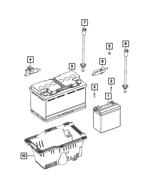 Battery, Battery Tray and Cables for 2022 Jeep Grand Cherokee L #0
