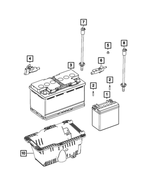 BBAUX101AB - Electrical: Auxiliary Battery for Chrysler: Pacifica, Voyager | Dodge: Durango | Jeep: Compass, Gladiator, Grand Cherokee, Grand Cherokee L, Grand Cherokee WK, Grand Wagoneer, Wagoneer, Wrangler | Ram: 1500 Image