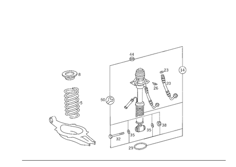Rear Springs & Suspension Used with Self-Levelling Device & a D S for 1993 Mercedes-Benz 500SEL #1