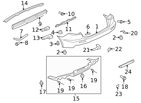 Bumper & Components - Rear for 2008 Mitsubishi Lancer #0