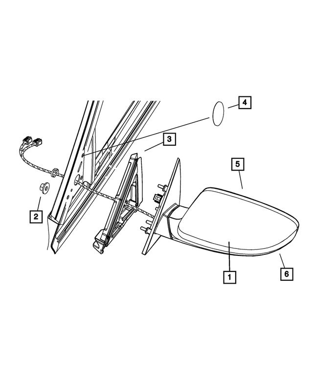 68084699AC - Doors, Door Mirrors and Related Parts: Mirror Flag Seal, Left for Mopar Image