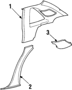 1W7Z5452018AAH - Body: Quarter Trim for Ford: Crown Victoria | Mercury: Grand Marquis Image