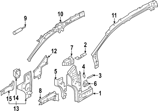 11A809209A - Body: Hinge Pillar Reinforced for Audi Image