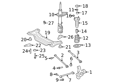 Rear Suspension for 2009 Lexus ES350 #0