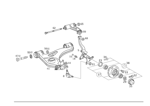 Steering Knuckle and Control Arm for 2000 Mercedes-Benz C 43 AMG&reg; #0