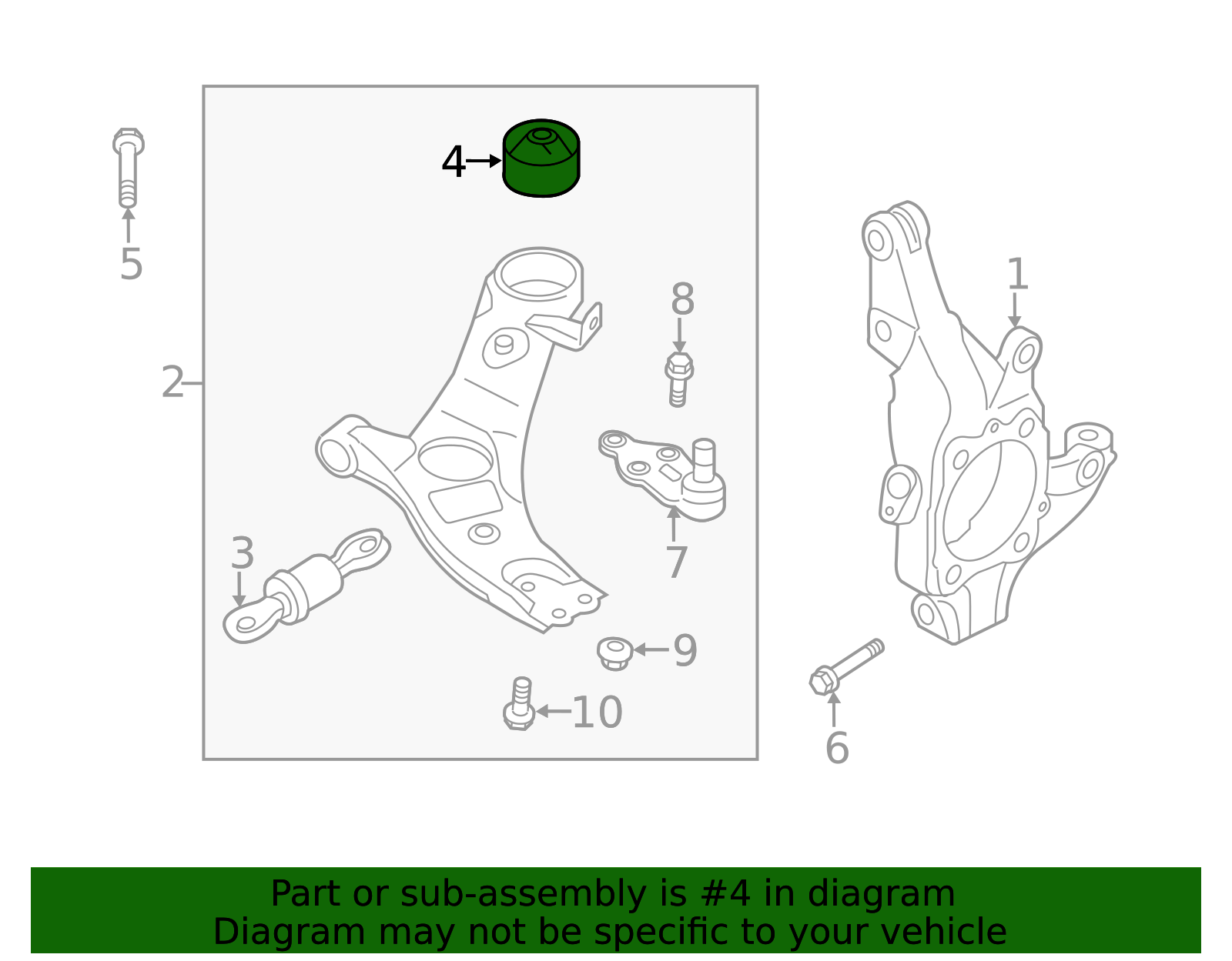 54584a 2021-2023 Hyundai Santa Fe Lower Control Arm Rear Bushing 54584-S1AA0 ...