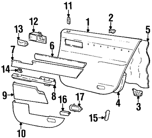 Interior Trim - Rear Door for 2001 Cadillac Catera #0