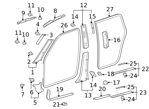 Interior Trim - Pillars for 2006 Toyota Highlander #0