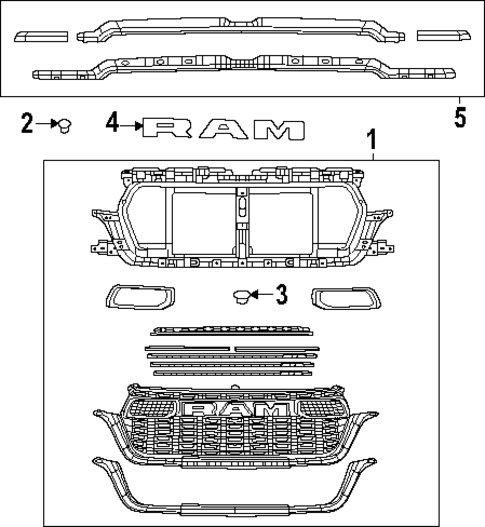 Grille & Components for 2025 Ram 1500 #0