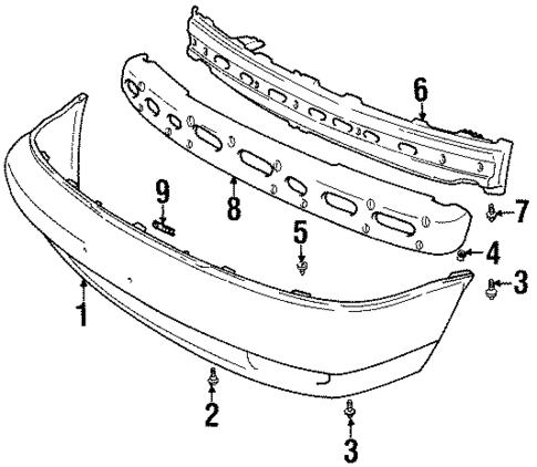 Bumper & Components - Front for 1995 Suzuki Esteem #0