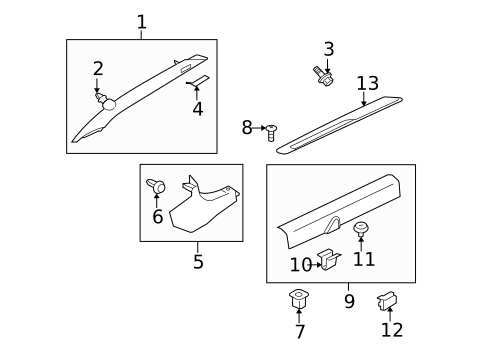 Interior Trim - Pillars for 2010 Mitsubishi Eclipse #0