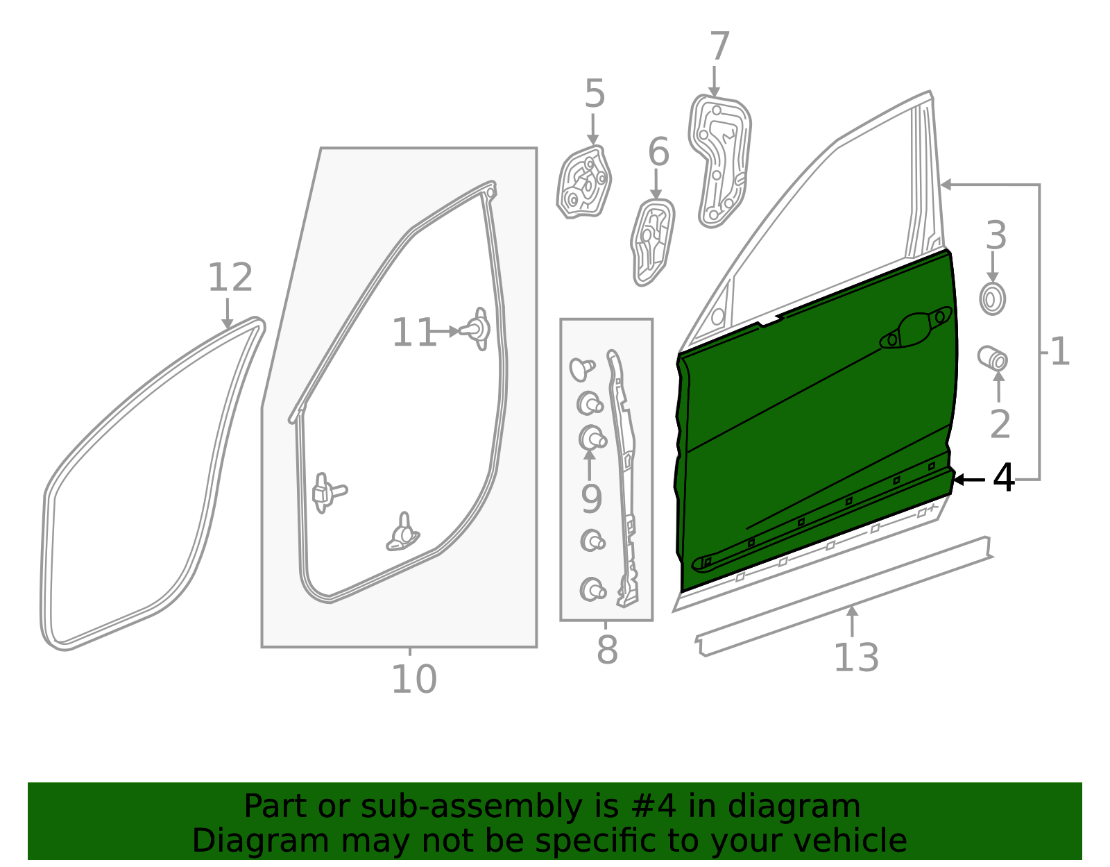 67151-TJB-A00ZZ - 2019-2021 Acura RDX - Skin, L Front Door | All