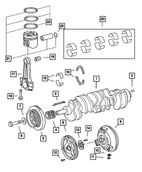 Crankshaft, Piston and Drive Plate for 2003 Dodge Sprinter 2500 #0