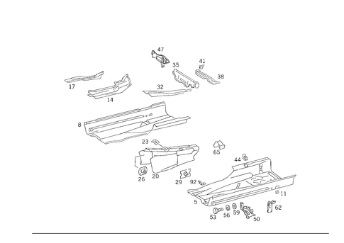 Front Floor for 1989 Mercedes-Benz 300TE #1
