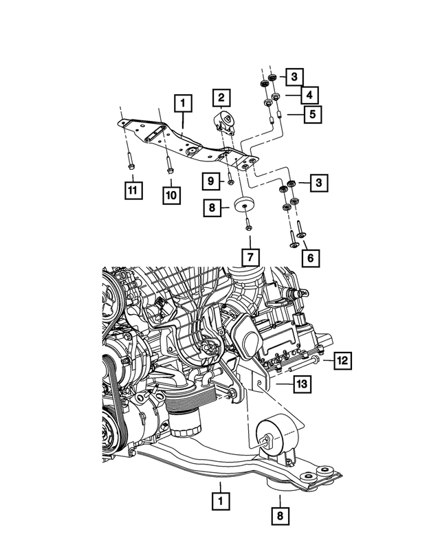 4766276AA - Engine: Crossmember Bushing for Mopar Image