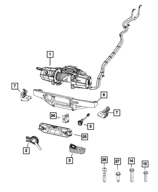 68437990AB - Frame, Bumper and Fascia: Power Winch for Mopar Image image