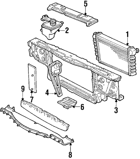 Radiator Support for 1986 Cadillac DeVille #1
