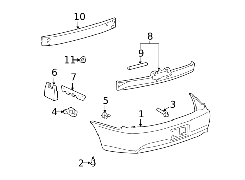Bumper & Components - Rear for 2005 Toyota Solara #0