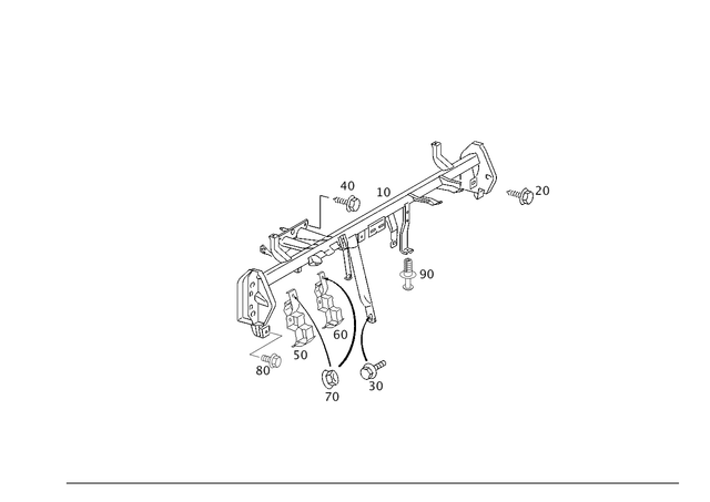 2096200286 - Cowl, Front Panel: Carrier for Mercedes-Benz: C230, C280, C350, C55 AMG, CLK63 AMG Image image