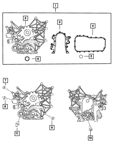 Timing Belt/Chain and Cover and Balance Shaft for 2010 Jeep Wrangler #0