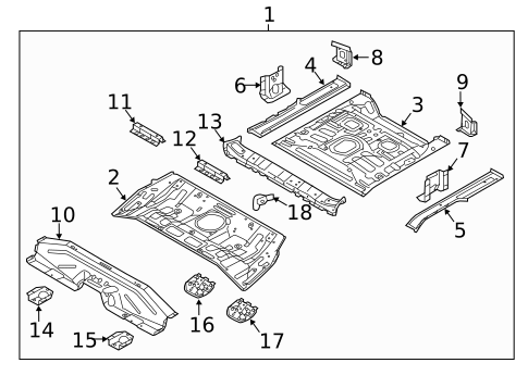 Rear Floor & Rails for 2019 Hyundai Ioniq #0