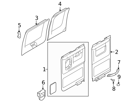 Interior Trim - Side Door for 2013 Ford E-350 Super Duty #0