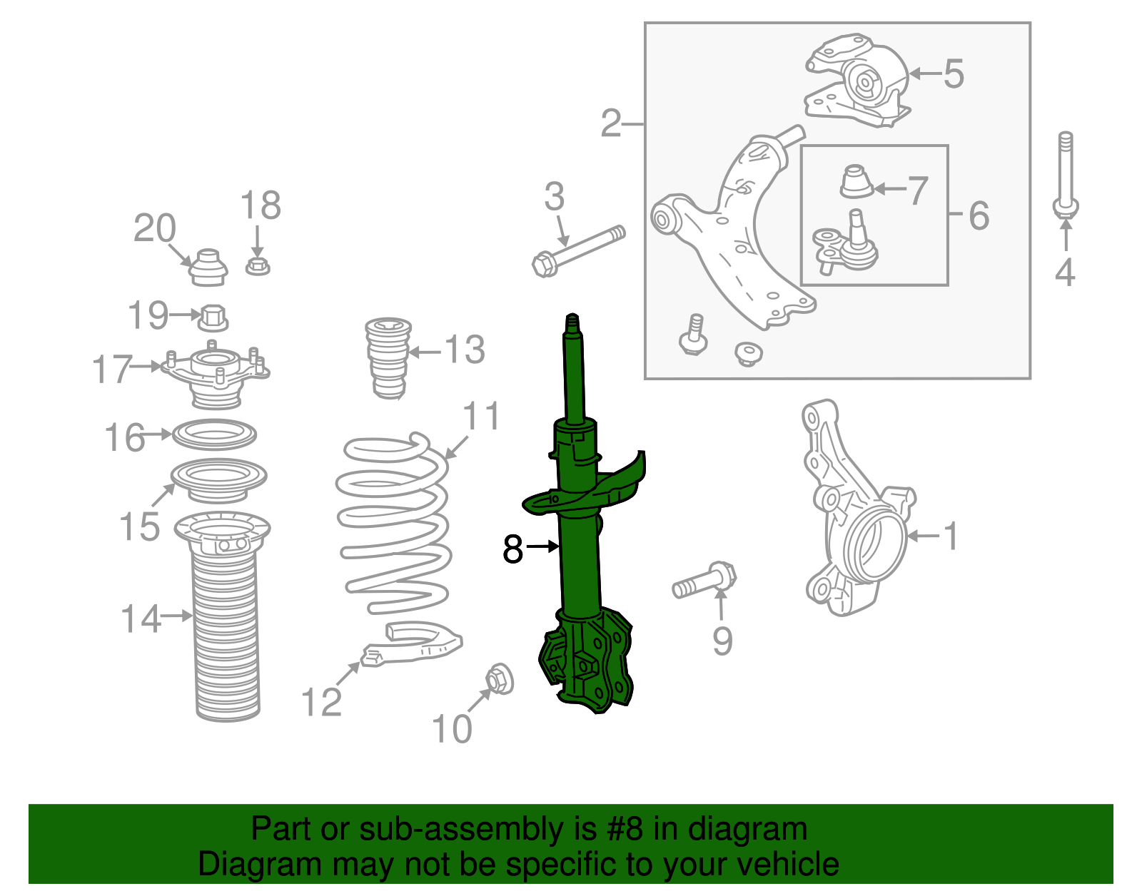 パーツ aa 2019-2020 Acura MDX Strut Assembly 51610-TYS-A51 | OEM Parts