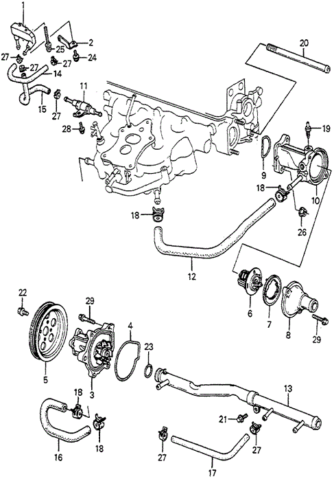 Water Pump - Thermostat for 1984 Honda Accord #0