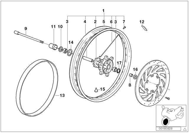 36317651150 - : Wheel Rim Front - 2.50X19 for BMW-Motorrad Image