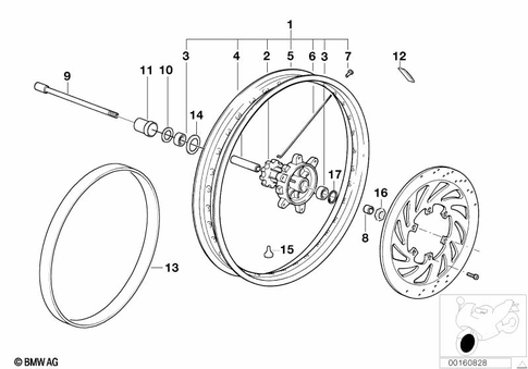 Wheels with Bearings for 2003 BMW-Motorrad F 650 GS #1