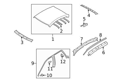 Roof & Components for 2009 Subaru Legacy #0