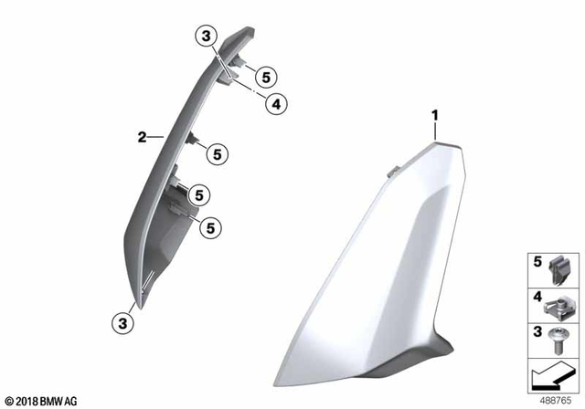 46638388925 - Frame and Mounting Parts: Side Trim Panel Front Top Left - Rohteil/blank for BMW-Motorrad Image image