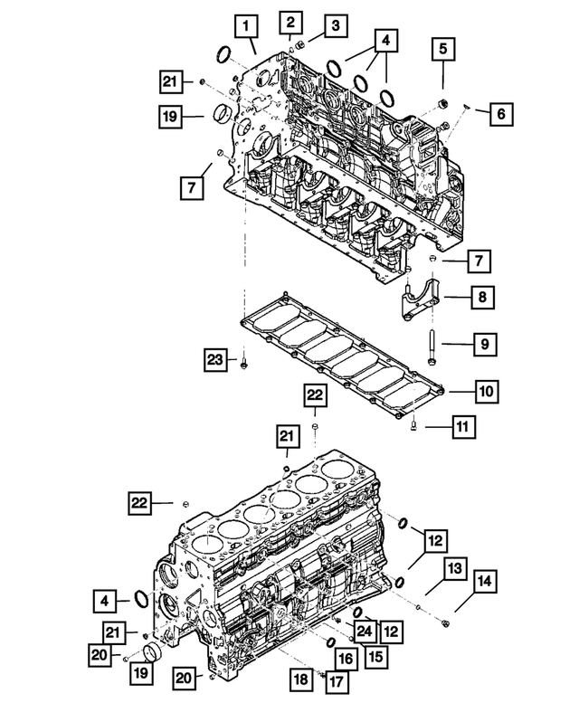 R8003549AA - Engine 6.7L Cummins (Diesel): Short Block Engine for Mopar Image