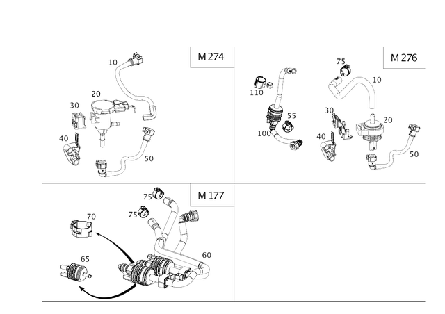 2054710115 - Fuel System: Purge Line for Mercedes-Benz Image image