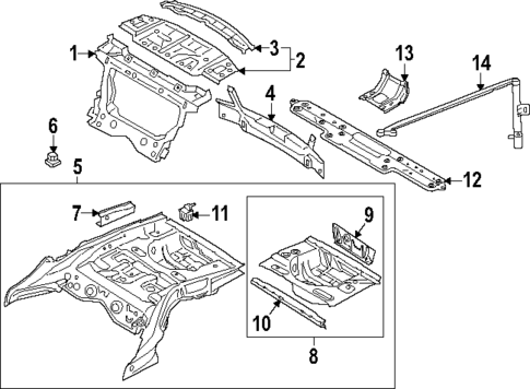 Rear Floor & Rails for 2015 BMW 650i Gran Coupe #0
